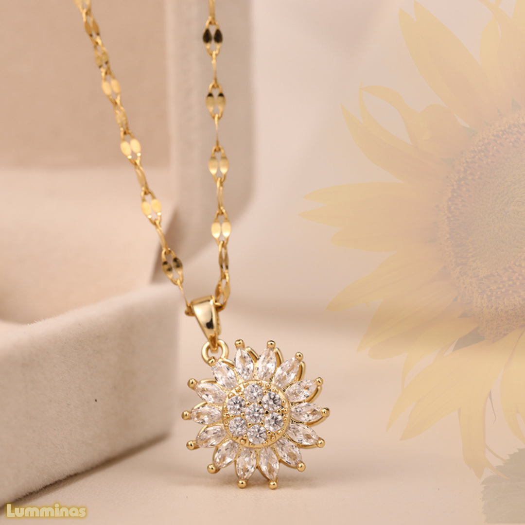Colar Girassol Elo Solar™️ – O presente perfeito para quem ilumina sua