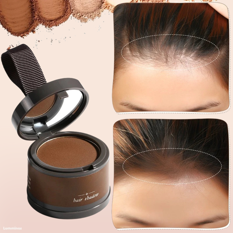 Maquiagem Capilar em Pó para Cobrir Cabelos Brancos e Falhas – Resistente à Água – LuminHair