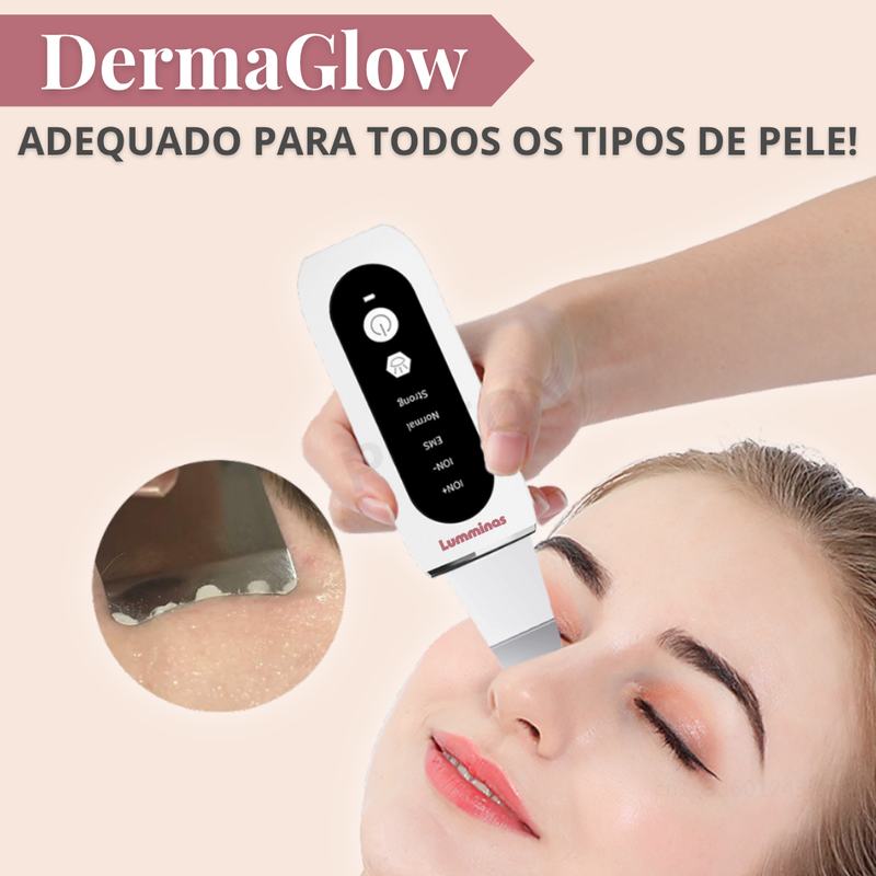 Limpador Facial Ultrassônico Recarregável para Limpeza Profunda e Lifting – Peeling + Terapia LED – Para Todos os Tipos de Pele - DermaGlow