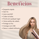 Chapinha Sem Fio Portátil GlamHair – Alisador de Cabelo Recarregável com Placas de Cerâmica