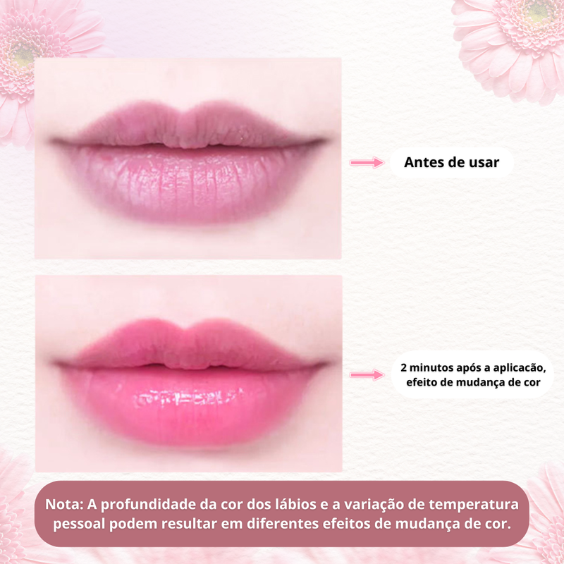 Batom Hidratante que Muda de Cor com o pH – Para Lábios Naturais e Cor Personalizada – Longa Duração – Magic Lip - Compre 3 Leve 6