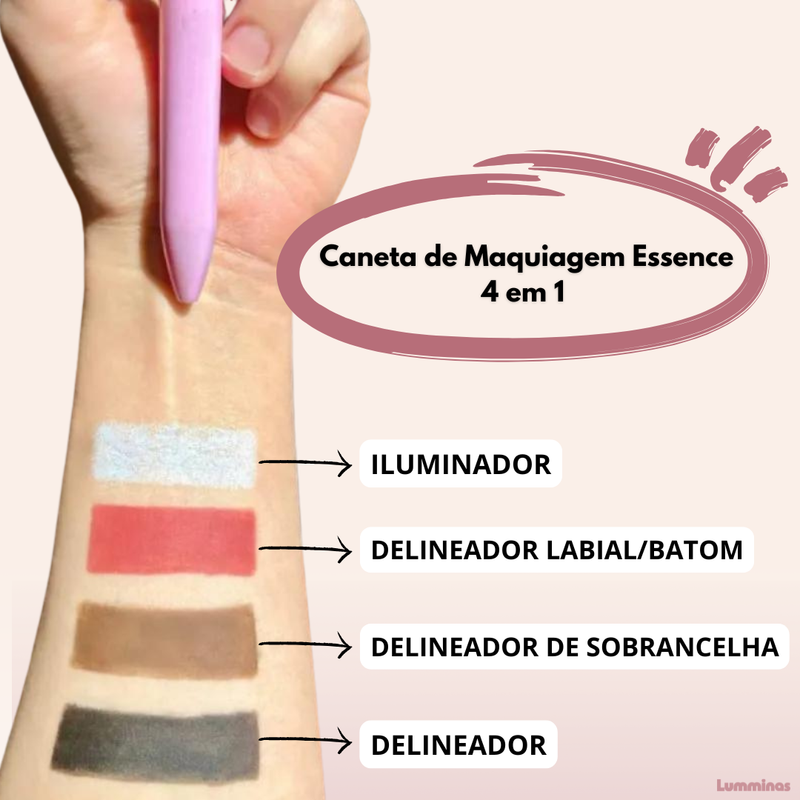 Caneta de Maquiagem para Retoque Rápido 4 em 1 | Prática | Portátil - Essence™️