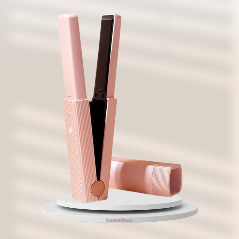 Chapinha Sem Fio Portátil GlamHair – Alisador de Cabelo Recarregável com Placas de Cerâmica