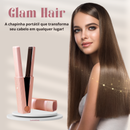 Chapinha Sem Fio Portátil GlamHair – Alisador de Cabelo Recarregável com Placas de Cerâmica