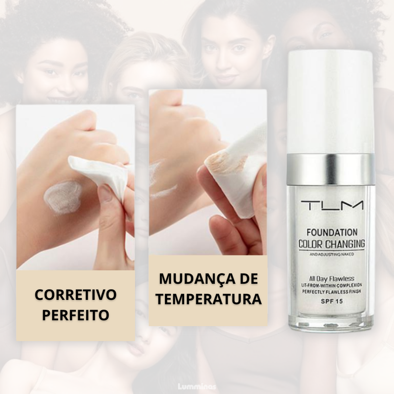 Base Líquida TLM Glow pH Adaptável com FPS 15 – Hidrata, Ilumina e Uniformiza para Todos os Tipos de Pele